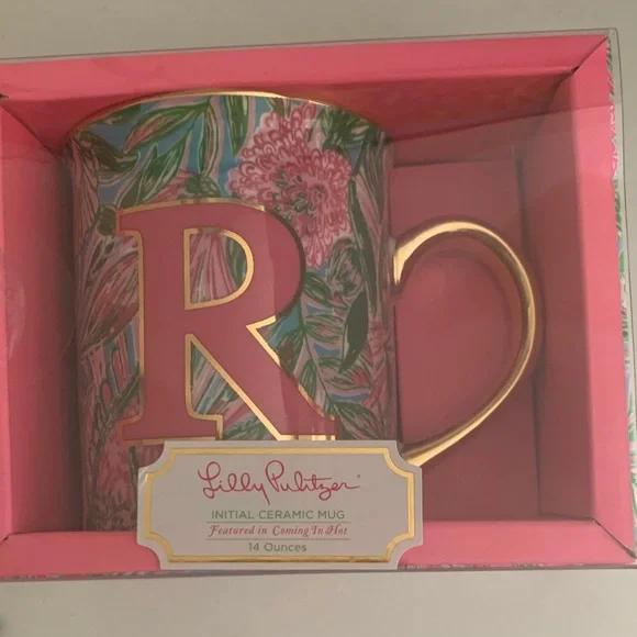 Lilly Pulitzer Floral Ceramic Mug with Gold Handle - Picture 3 of 3